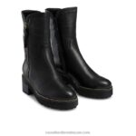 ⁦الجانب الجليدي shearling zip stomper 8840R257 أسود نحيف Russell And Bromley⁩ - الصورة ⁦2⁩