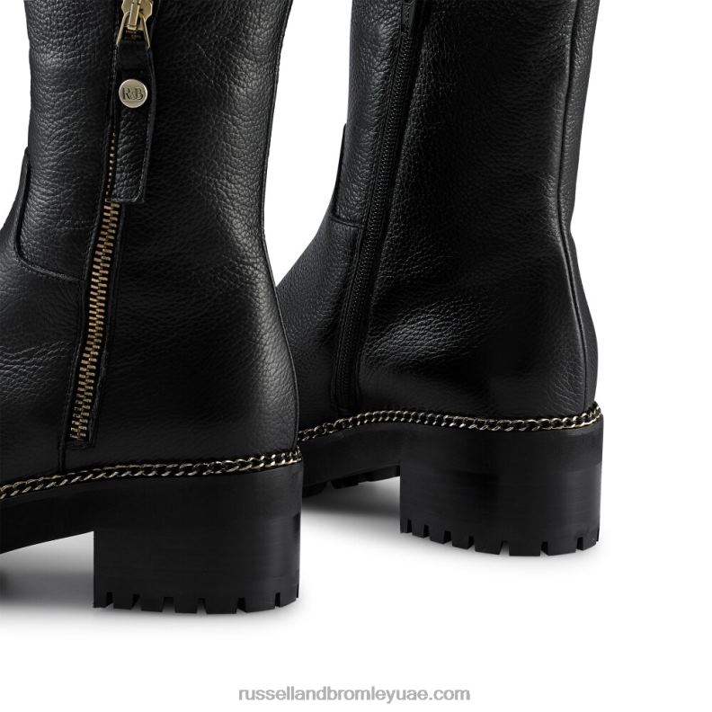 ⁦الجانب الجليدي shearling zip stomper 8840R257 أسود نحيف Russell And Bromley⁩ - الصورة ⁦4⁩