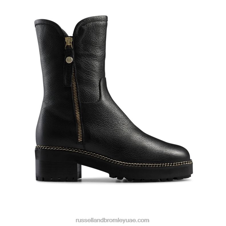 ⁦الجانب الجليدي shearling zip stomper 8840R257 أسود نحيف Russell And Bromley⁩ - الصورة ⁦1⁩