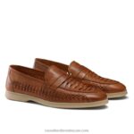 ⁦الجزء العلوي من التفاصيل نسج متعطل 8840R577 بني رجال Russell And Bromley⁩ - الصورة ⁦2⁩
