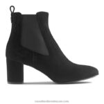 حذاء تشيلسي كعب كتلة خنفساء 8840R263 أسود نحيف Russell And Bromley