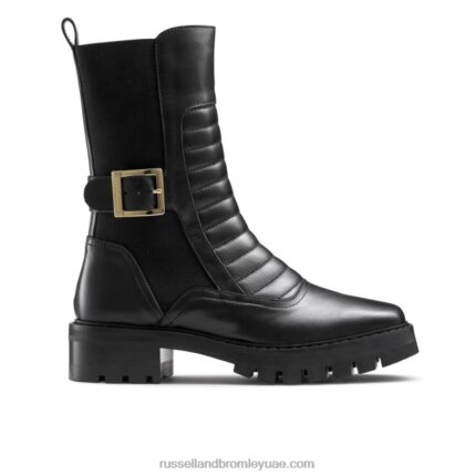 حذاء راكب الدراجة النارية بمقدمة مربعة 8840R258 أسود نحيف Russell And Bromley