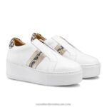 ⁦حذاء رياضي مخطط فلاتفورم 8840R11 أبيض نحيف Russell And Bromley⁩ - الصورة ⁦2⁩