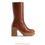 ستيفي كريب التمهيد منصة 8840R338 تان نحيف Russell And Bromley