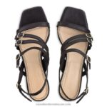 ⁦صندل بإبزيم سترابي شعاع الشمس 8840R132 أسود نحيف Russell And Bromley⁩ - الصورة ⁦3⁩
