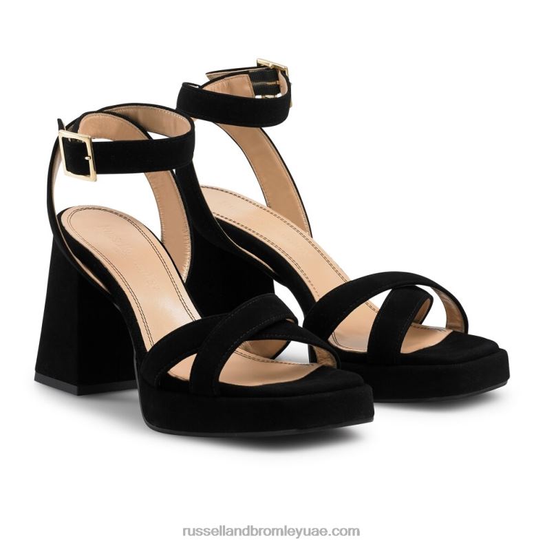 ⁦صندل ذو نعل سميك groovybaby 8840R96 أسود نحيف Russell And Bromley⁩ - الصورة ⁦2⁩
