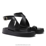 ⁦صندل فلاتفورم toetally 8840R414 أسود نحيف Russell And Bromley⁩ - الصورة ⁦2⁩