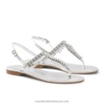⁦صندل مزين بالكريستال 8840R404 فضة نحيف Russell And Bromley⁩ - الصورة ⁦2⁩