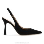 على مضخة نقطة slingback نقطة 8840R103 أسود نحيف Russell And Bromley