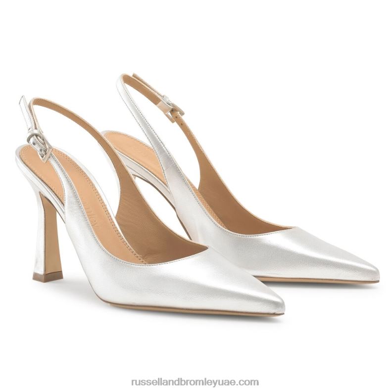 ⁦على مضخة نقطة slingback نقطة 8840R104 فضة نحيف Russell And Bromley⁩ - الصورة ⁦2⁩