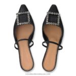 ⁦كعب هريرة جوهرة slingback 8840R115 أسود نحيف Russell And Bromley⁩ - الصورة ⁦3⁩