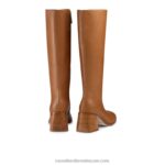 ⁦twiggy الكعب مكدسة الركبة عالية 8840R356 تان نحيف Russell And Bromley⁩ - الصورة ⁦3⁩