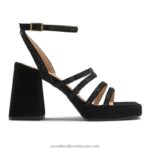 yeahbaby منصة strappy المرصعة بالجواهر 8840R180 أسود نحيف Russell And Bromley